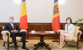Maia Sandu în discuții cu președintele României
