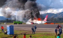 Peru Un avion cu 141 de persoane la bord a luat foc la aterizare