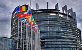 Un grup de tineri moldoveni au protestat la Bruxelles