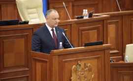 Dodon la ședința Parlamentului Sarcina principală este de a forma un guvern legitim