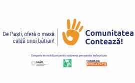 Comunitatea contează Peste 3500 de prânzuri calde au fost livrate persoanelor în etate și social vulnerabile